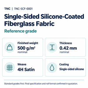 Tela de Fibra de Vidrio Recubierta de Silicona de una Sola Cara de 500 g/m² para Cubiertas de Aislamiento - Product Image 2