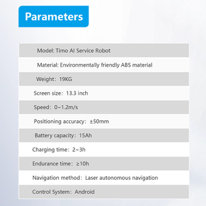 Robot d'accueil intelligent IA personnalisé <span class=keywords><strong>Timo</strong></span> pour espaces commerciaux et salons professionnels, écran 13,3 pouces, autonomie 10h, évitement d'obstacles autonome - Product Image 3