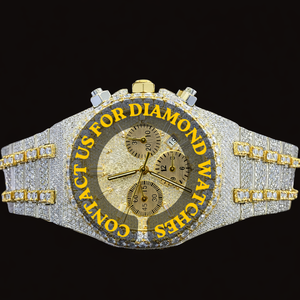 Ultra Luxurious Chronograph Round Dial Moissanite Diamond Classic Features Man's Made Full Iced Hip Hop Fashion Studded Watch - Product Image 5