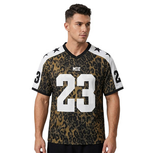 Camiseta Deportiva de Moda con Estampado de Leopardo, Estilo Hip Hop, para Hombre, Jersey de Fútbol Americano, Sublimación Personalizada, Talla Grande, Estilo Vintage - Product Image 1