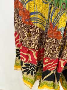 Silk Patchwork Boho Long <b>Skirt</b>, Colorful <b>Gypsy</b> Maxi <b>Skirt</b>, Handmade Tiered <b>Skirt</b>, Hippie Festival <b>Skirts</b>, Gift For Her - Product Image 3