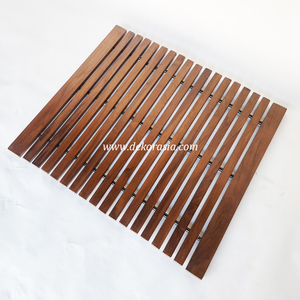 Tapis de douche en teck naturel fait main antidérapant pour la décoration moderne de la maison - Product Image 3