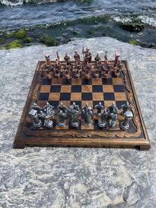 Jeu d'échecs exécutif haut de gamme en métal, cadeau souvenir de luxe, portable, durable, en alliage d'aluminium, décoration de table pour cadeau d'entreprise - Product Image 4