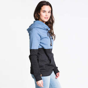 Sudaderas de Moda para Mujer, Sostenibles, 100% Algodón, Transpirables, con Capucha y Logotipo Frontal, para Invierno, en Dos Tonos - Product Image 6