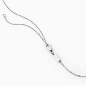 Collier de luxe pour femme en or blanc massif 14 carats avec diamant de laboratoire de 0,09 ct certifié IGI, plaqué rhodium, entrelacé, solide et élégant - Product Image 2