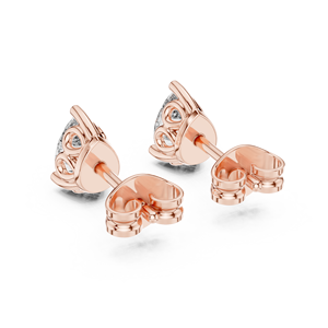 Pendientes con Diamantes Cultivados en Laboratorio de Corte Pera de 0.47CT, Engastados en Oro Rosa de 18K, para Mujer, Regalo de Compromiso, Boda, San Valentín, Uso Diario - Product Image 2
