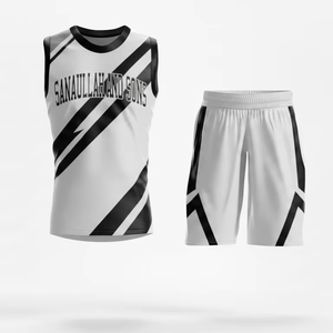 <b>Men</b> Sports Basketball Kit Printed Quick Dry Anti-Bacterial 100% Polyester Jersey and Shorts Training Fitness Wear - Product Image 5