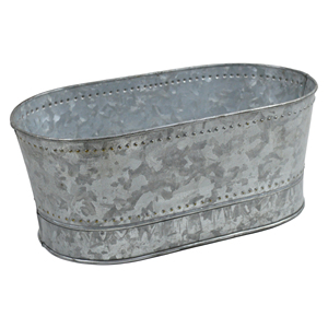 Maceta y Cesta Metálica Moderna Ecológica de Forma Ovalada Estándar con Acabado Galvanizado para Decoración del Hogar y Exteriores/Restaurantes - Product Image 1