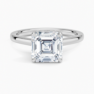 Anillo BOJ 036 con Corte Asscher, Plata 925, Elodie Cathedral, Bañado en Rodio, Anillo de Boda con Moissanita de 2ct, Color D, VVS1, Certificado GRA, Precio Bajo - Product Image 1