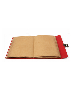 Red Leather Journal with Brass Latch – Celtic Embossed Cover Black Lace Stitched Spine Deckle Edge Handmade <b>Paper</b> Wholesale - Product Image 2
