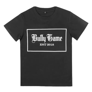 เสื้อยืดแขนสั้นสีดำสำหรับผู้ชาย Bully Game ทรงปกติ คอกลม พิมพ์ลายตัวอักษร สไตล์ลำลอง ผ้าเจอร์ซีย์คอตตอน 100% - Product Image 1