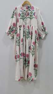 Vestido Midi de Algodón con Estampado Artesanal: Estilo Bohemio Kyra, Vestido para Primavera - Product Image 2