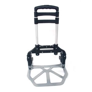 Carrello Portatile Pieghevole in Alluminio Nero con 4 Ruote per Bagagli - Product Image 2