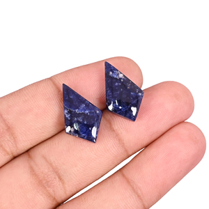 Sodalita Natural de 12.1 Quilates (Peso por Par) 20x12mm Forma de Cometa, Gema Suelta - Product Image 2
