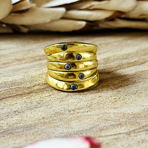 Market Favorite Boho <b>Stacking</b> <b>Rings</b> Brass Lapis Lazuli <b>Ring</b> Women 18k Gold Plated Boho Bands Minimalist <b>Rings</b> Wholesale/OEM/ODM - Product Image 1