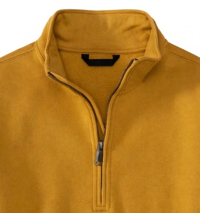 Custom Mustard Gold Quarter <b>Zip</b> Sweatshirt Oversized Stand Collar Kangaroo Pocket Warm Fleece Streetwear Casual Unisex Blank Top - Product Image 5