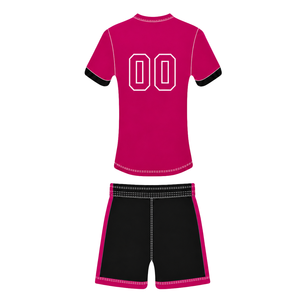 Pink Football Jersey <b>Shorts</b> Set Athletic Team Uniform Training Wear <b>Short</b> Sleeve Sports Apparel Custom Soccer Style Clothing - Product Image 2