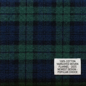 ผ้าแฟลนเนลทอจากเส้นด้ายฝ้ายแท้ 100% ลายย้อมสี ดีไซน์ใหม่ล่าสุดปี 2025 สำหรับเสื้อเชิ้ตผู้ชายและเสื้อผ้าลำลอง - Product Image 4