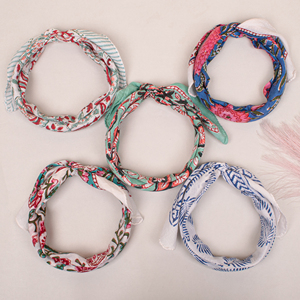 Bohemian Fashion Eco Friendly Cotton Block Printed Bandana <b>Square</b> <b>Scarf</b> Unisex Summer Bag Hair Accessories Durable Breathable - Product Image 2