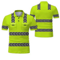 Camiseta de Cuello Alto para Hombre, Alta Visibilidad, para Construcción, Manga Corta, Antiarrugas, Estilo Urbano, Reflectante, Ropa de Seguridad para Verano