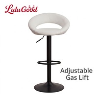Tabouret de bar en cuir PU avec logo personnalisé, réglable en hauteur, pivotant, avec dossier, structure en métal pour bar commercial, café