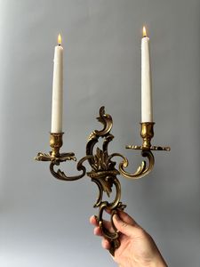 Crystal Venetian Baroque Luxury <b>Wall</b> <b>Sconce</b> Decorative <b>Wall</b> <b>Light</b> with Ornate Mirror Detailing Elegant Brass Arms crystal handle - Product Image 1