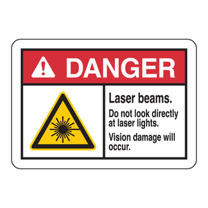 Panneau d'avertissement de faisceaux laser Brady Danger, imprimé UV 10x14 pouces pour zones de travail - Product Image 3