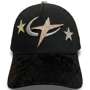 Casquette snapback noire 100% originale de qualité supérieure El Barbas Hats x CT Galaxy |   G-5 Designer Suede Bill Rhinestone Edition Collab - Product Image 2