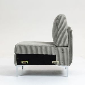 Poltrona Modulare Senza Braccioli in Velluto a Coste, Divano Sezionale con Cuscino, Sedia Singola per Soggiorno - Product Image 6