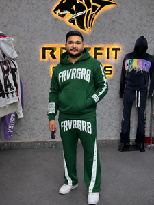Survêtement unisexe noir à capuche, manches longues, fermeture éclair sur le devant, coupe ample, sweat-shirt et pantalon, streetwear, impression de lettres, vêtements d'automne - Product Image 1