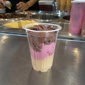 Round Ripple Wall PP <b>Plastic</b> <b>Cup</b> 90mm Diameter for Ice Cream and Pudding Food Use - Product Image 1