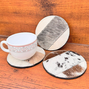 Wholesale Custom Cowhide Luxury Coaster Cup Mat Drink Coaster Handmade Natural <b>Hair</b> on Cowhde Mug Home Decor Tableware Coasters - Product Image 2