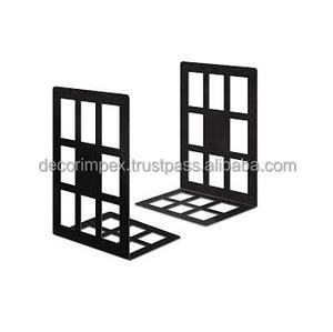 Une paire de serre-livres en métal avec un design géométrique moderne et ouvert. Voici un résumé de l'article - Product Image 4