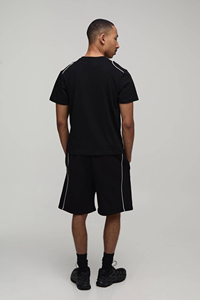 Men's Plain <b>Sets</b> Custom Logo Blank Breathable Summer <b>Knitted</b> Cotton Crew Neck Street Wear Vintage Luxury Oversized Drop T-shirt - Product Image 2