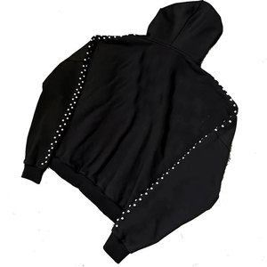 เสื้อฮู้ดซิปปักลายหรูหราประดับเพชรสำหรับผู้ชาย ผ้าฝ้าย 100% หนานุ่ม น้ำหนัก 320 กรัม ดีไซน์กระเป๋า ระบายอากาศได้ดี - Product Image 5