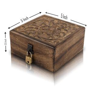 Caja de Madera Decorativa para Tesoros con Grabado Floral, Caja de Madera de Mango Hecha a Mano, Mini Caja de Almacenamiento para Joyas - Product Image 2