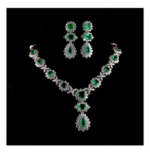 Premium Lab Grown Diamond Necklace Set Women's Engagement Wedding Anniversary Party Gold Link Chain Pendant Pear Cut Trendy - Product Image 1