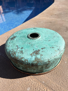 Évier de salle de bain en cuivre oxydé, patine verte, évier en cuivre fait main, évier vasque rustique de luxe pour la maison, l'hôtel et la salle de bain - Product Image 2