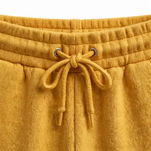 <b>Men</b> Mustard Jogger Sweatpants Elastic Waist Drawstring Pocket <b>Cuffed</b> Ankle Casual Fleece Track Pants Custom Color OEM Supplier - Product Image 5