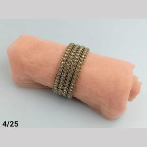 Stunning Gold Plated Alloy Ethnic Crystal Stone <b>Bangles</b> <b>Set</b> for Women Elegant Jewelry for Bridal Party Wedding and Gift - Product Image 1