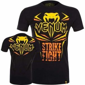For Men's Black Short Sleeve T-Shirt Yellow Snake Logo Strike Fight Print Front Design Quick Dry Anti-UV Breathable UPF50+ - Product Image 1