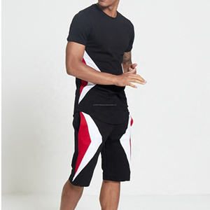 Slim Fit Blank Men's Twin Set Fine Quality Soft Comfortable <b>High</b> Quality Men's Short Sleeve Summer Sports Twin Short Sets - Product Image 1