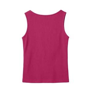 Débardeur côtelé sans manches pour femme, col rond, style sport, décontracté, coupe courte, couleur unie - Product Image 4