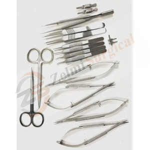 Juego profesional de microcirugía de mano, 17 piezas, instrumentos quirúrgicos de acero inoxidable, instrumentos microquirúrgicos, instrumentos reutilizables - Product Image 1