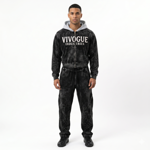 Conjunto Deportivo Personalizado con Logotipo para Hombre, Venta al por Mayor, Felpa de Algodón Grueso de Alta Calidad, Ropa Deportiva de 2 Piezas - Product Image 4