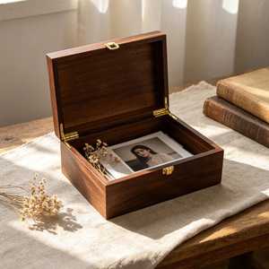 Custom Engraved Polished Rectangle Walnut Wooden <b>Keepsake</b> <b>Box</b> Home Decor Gift <b>for</b> <b>Wedding</b> Anniversary Souvenir - Product Image 4