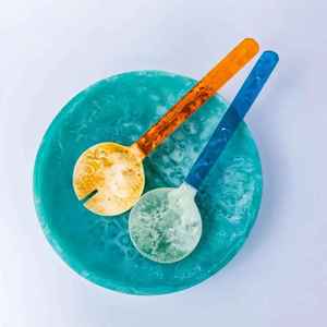 Handmade Polished Eco-Friendly Resin Fruit Salad Bowl Kitchenware Table Decoration <b>Dinnerware</b> Durable Dishwasher Safe Camping - Product Image 1