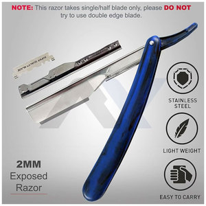Professional Straight <b>Razors</b> Men 2mm Exposed <b>Blade</b> Straight Edge Barber <b>Razor</b> Close Shaving Beard Para Beauty Barbers Home - Product Image 6