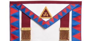 Delantal Masónico del Capítulo del Arco Real |   Delantal de piel de cordero bordado a mano con hilo de oro |   Fabricante de insignias masónicas 3D personalizadas para coser - Product Image 3