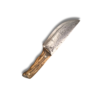 Cuchillo de caza forjado a mano con hoja fija, de acero inoxidable, punta de clip, mango de madera, grado industrial, OEM disponible, 3 años de garantía. - Product Image 1